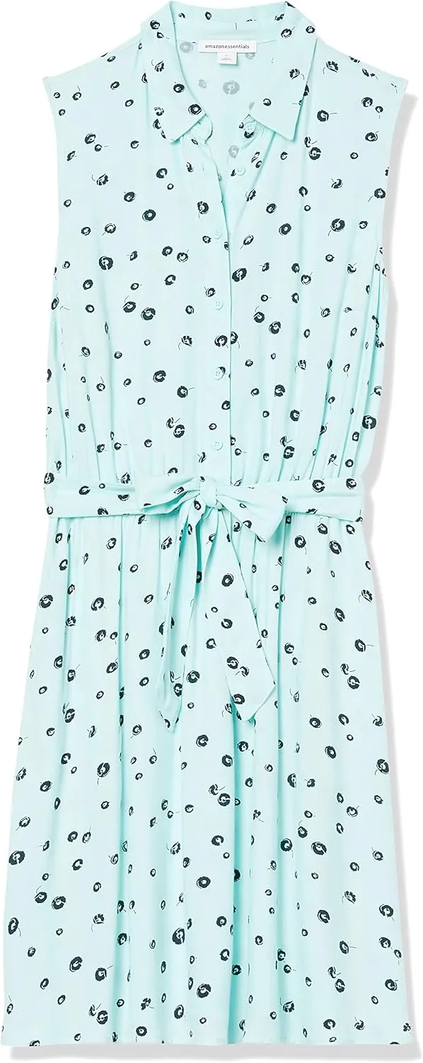 Amazon Essentials Women's Sleeveless Relaxed-Fit Woven Shirt Dress