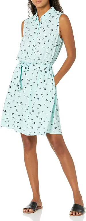 Amazon Essentials Women's Sleeveless Relaxed-Fit Woven Shirt Dress