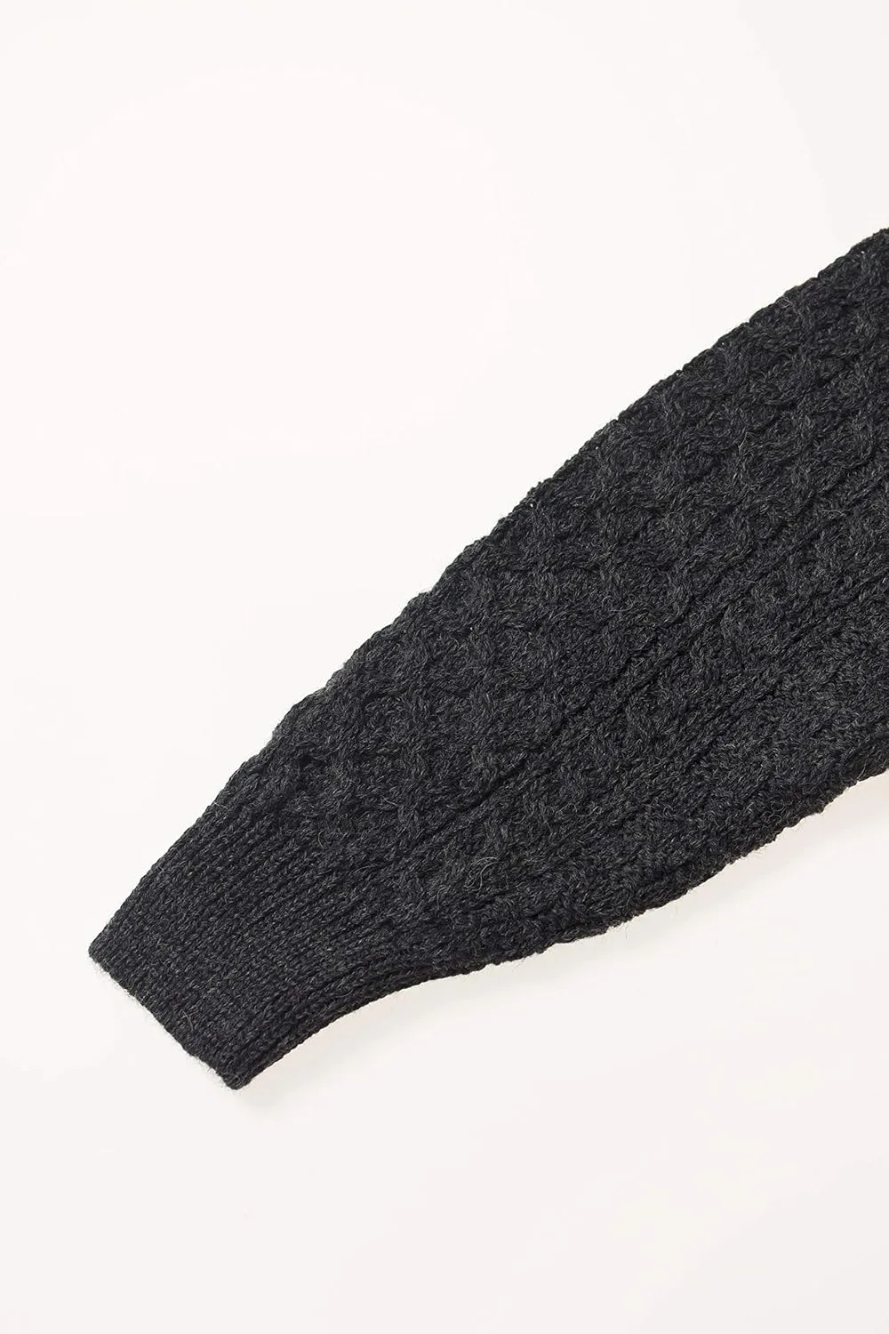 Aran Crafts Irish Soft Cable Knitted Crew Neck Unisex Sweater (100% Pure New Wool)