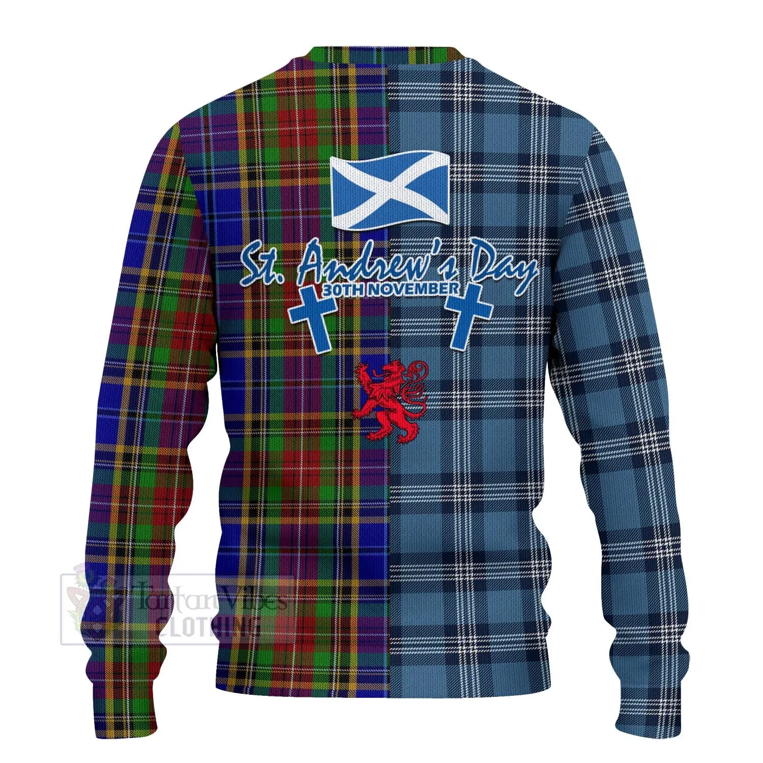 Beattie (Beatty) Tartan Knitted Sweater Happy St. Andrew's Day Half Tartan Style