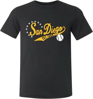 City Baseball Mens T-Shirt Short Sleeve Shirt Gifts Crew Neck Apparel for Baseball Fan Shirt