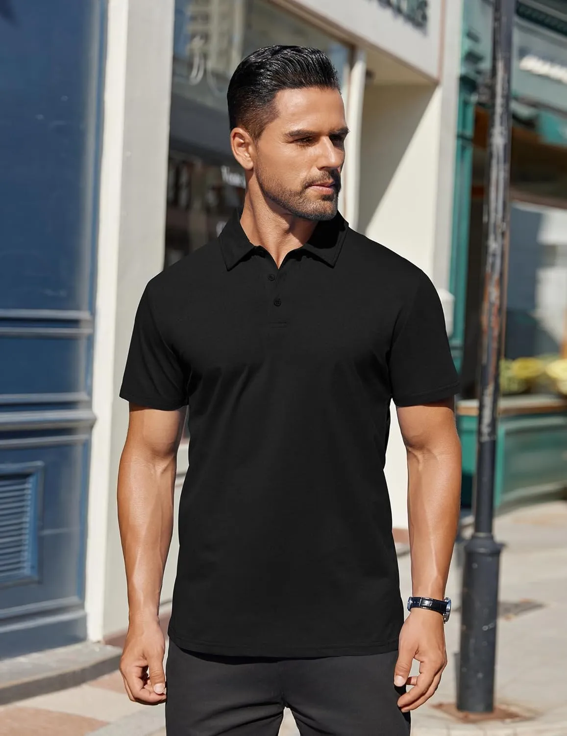 COOFANDY Men's Polo Shirts Short Sleeve Moisture Wicking Golf Shirt Fashion Casual Collared T-Shirt