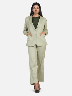 Elegant Women's Poly Cotton Pant Suit - Sage Green