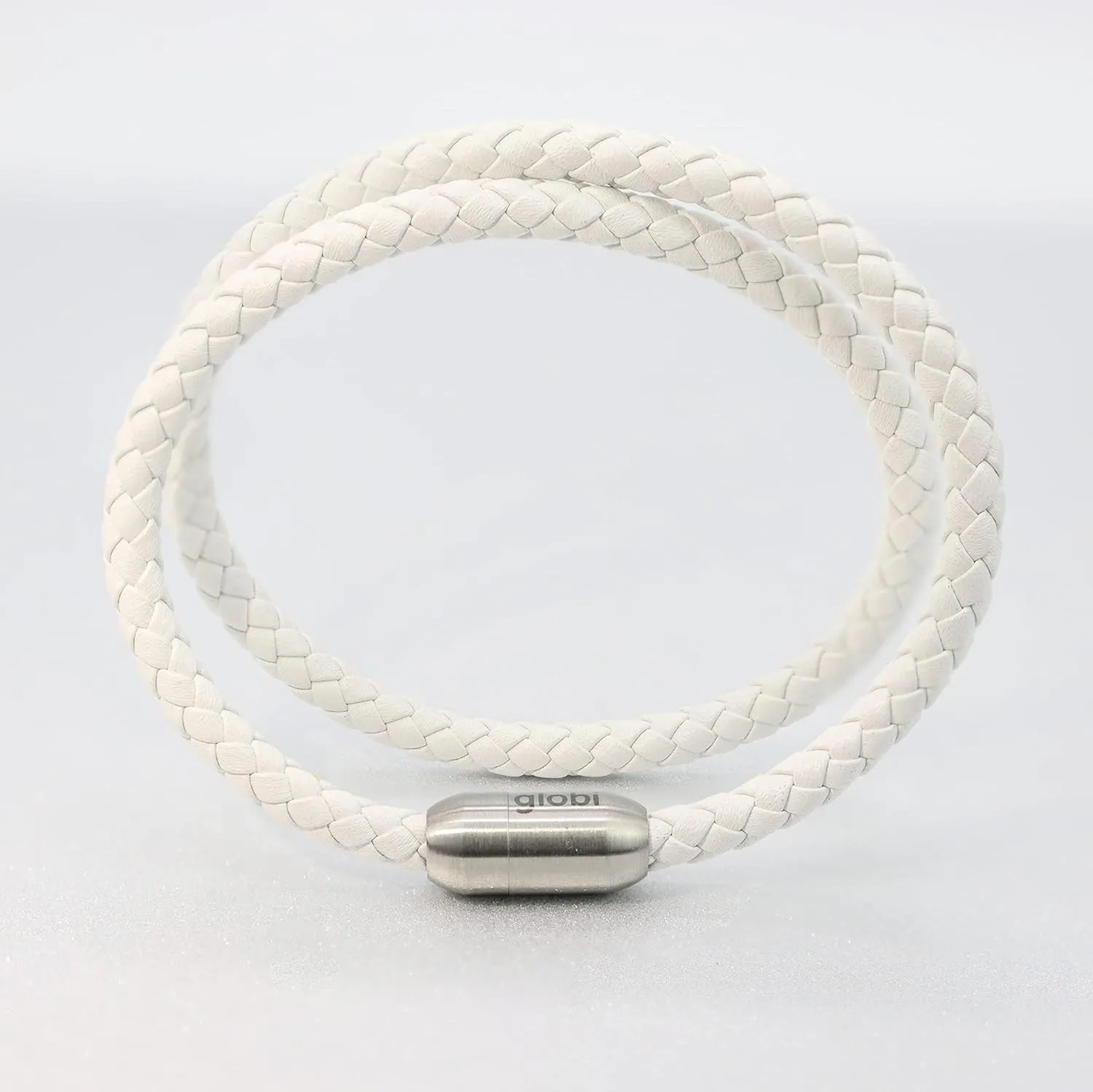 globi Leather Bracelet For Men | Genuine Wrap Braided Leather Cuff Bangle Bracelet with Magnetic Stainless Steel Clasp For Men/Women