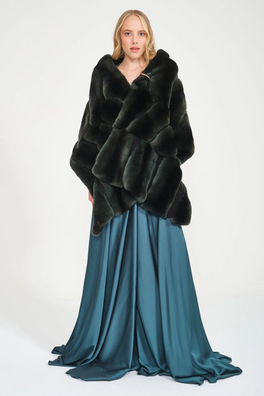 Green Rex Fur Shawl