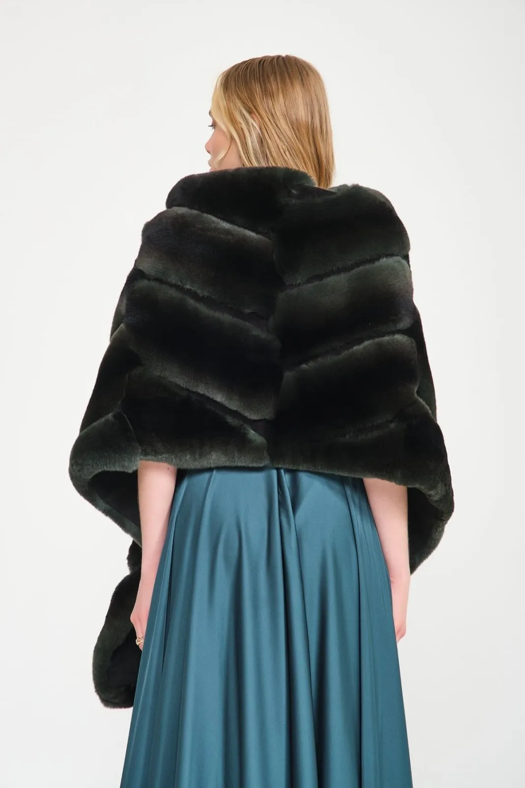 Green Rex Fur Shawl