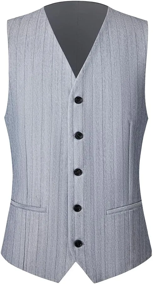 Men's Classic Stripe Suit 3 Piece Elegant Business Suit Two Button Wedding Prom Tuxedo Jacket Vest & Pants 2025