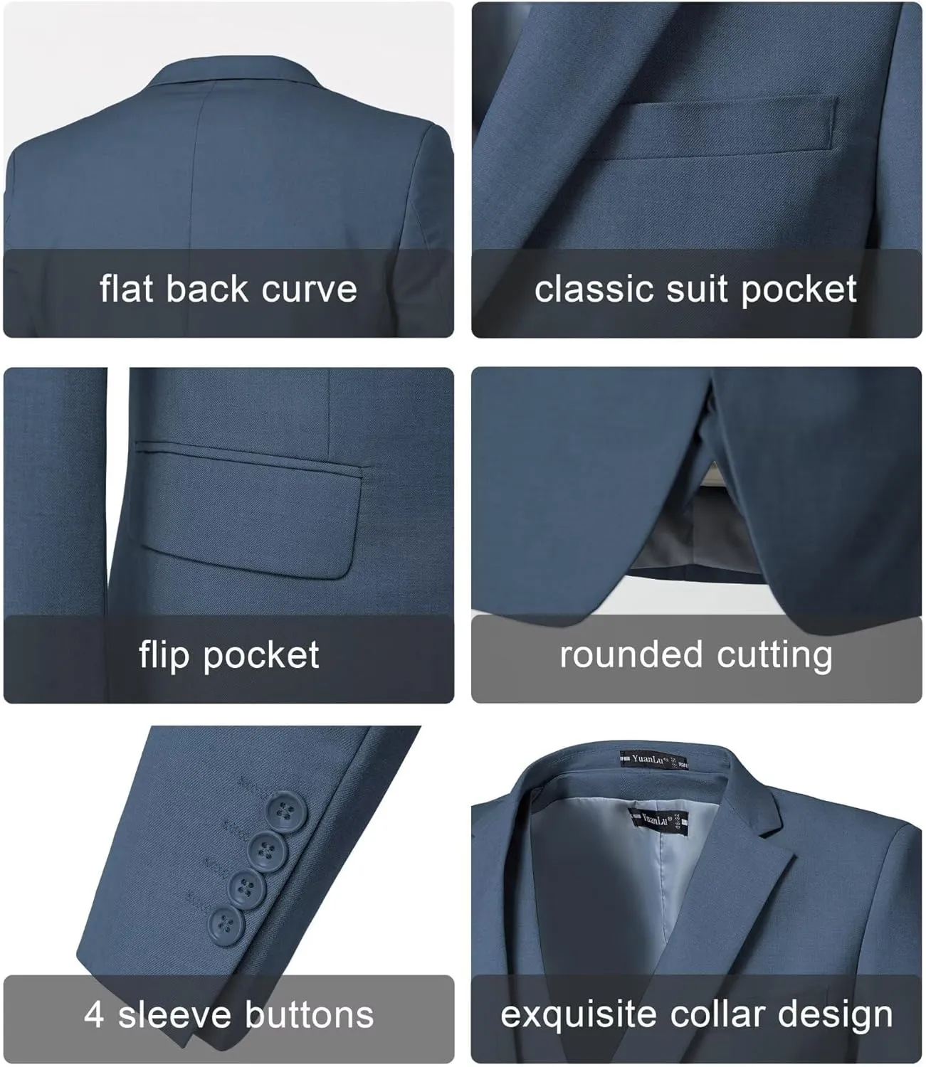 Mens Suits Slim Fit Prom Homecoming Suit for Men Wedding Business Tux Outfit 2 Piece Suit Jacket Blazer Pants Set