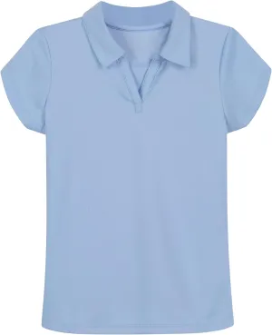 Nautica Girls' School Uniform Short Sleeve Performance Polo