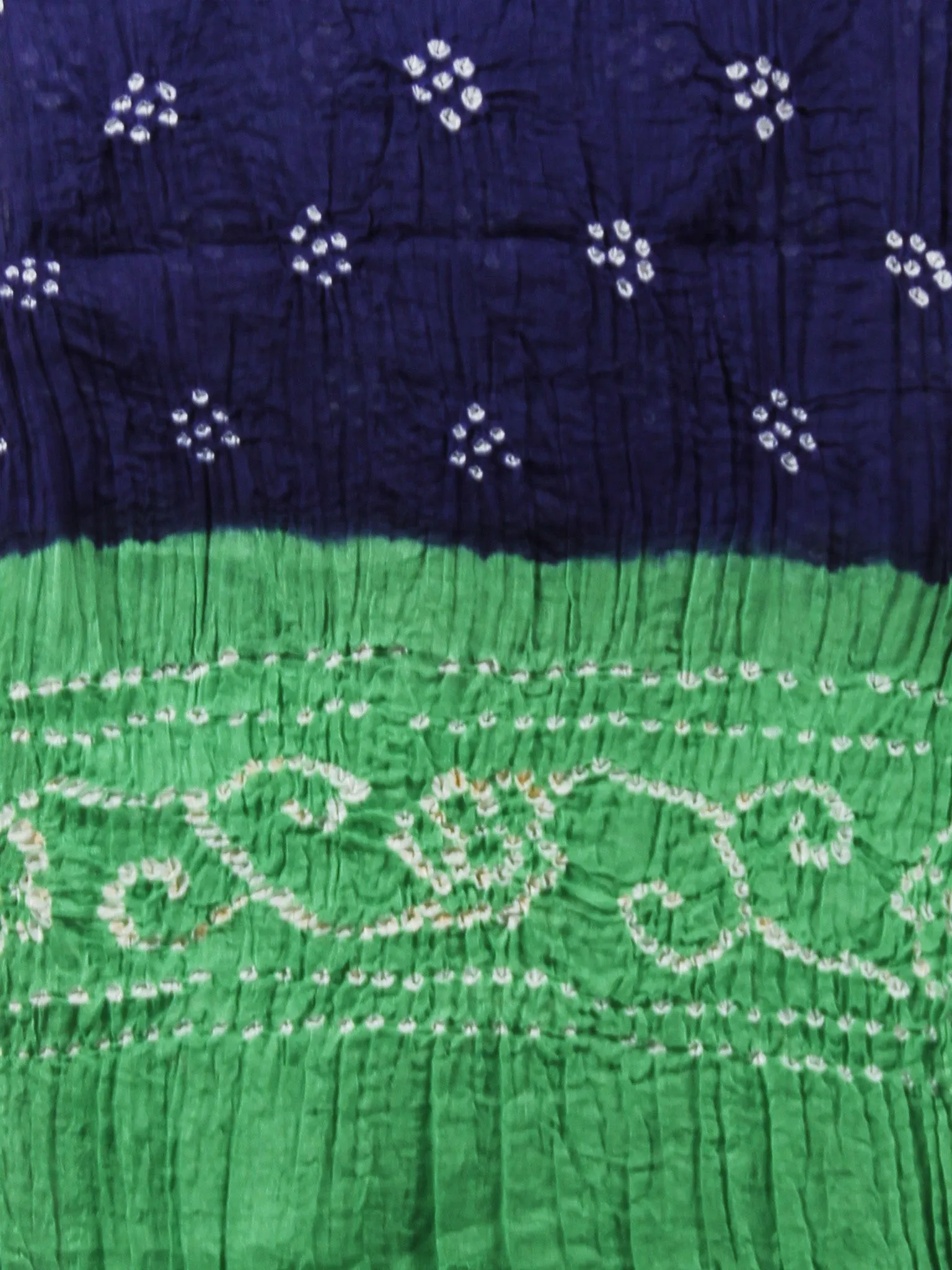 Pastel Green Indigo White Hand Tie & Dye Bandhej Suit Salwar Dupatta (Set of 3)  - S16281260