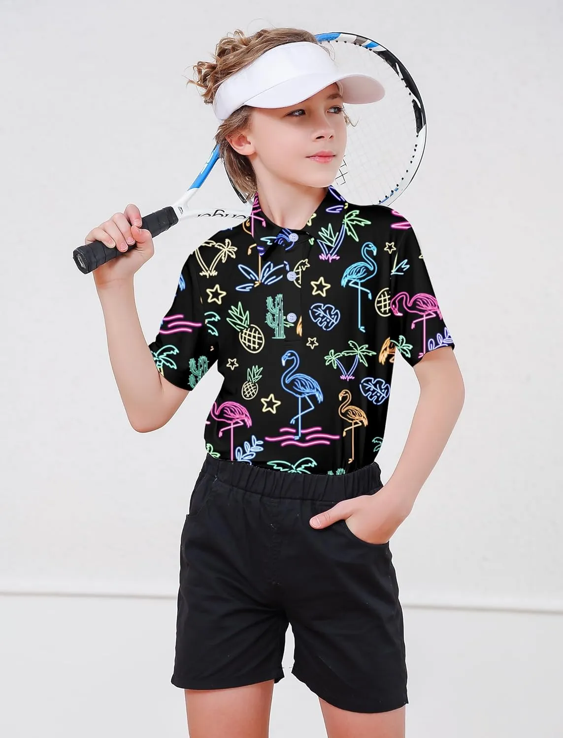 RAISEVERN Boys Polo Shirt Golf School Uniforms 5-14 Years Tops Short Sleeve