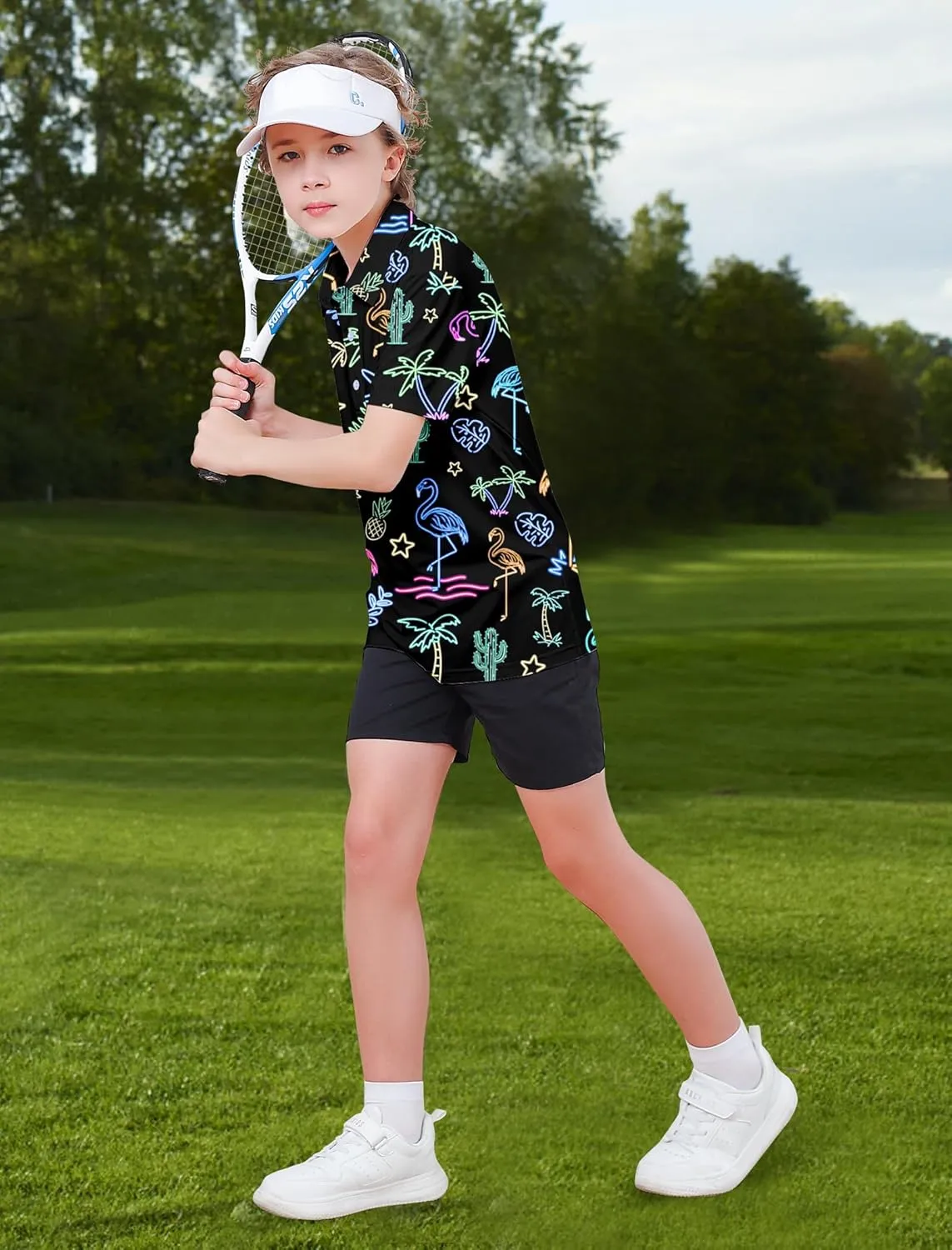 RAISEVERN Boys Polo Shirt Golf School Uniforms 5-14 Years Tops Short Sleeve