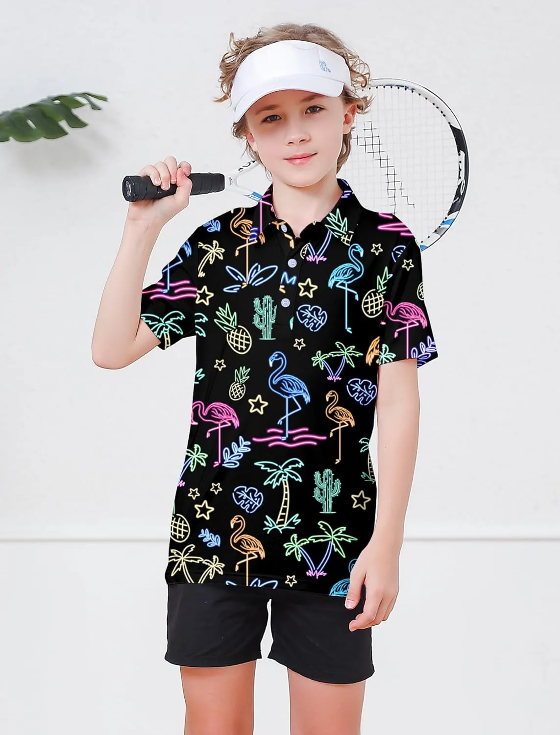 RAISEVERN Boys Polo Shirt Golf School Uniforms 5-14 Years Tops Short Sleeve