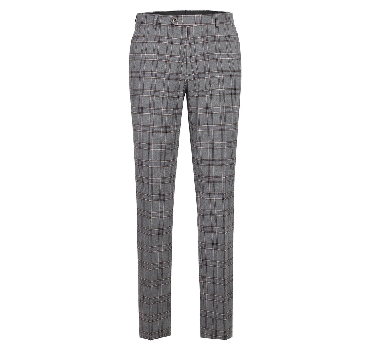 RENOIR Two Piece Slim Fit Stretch Windowpane Check Dress Suit 293-7