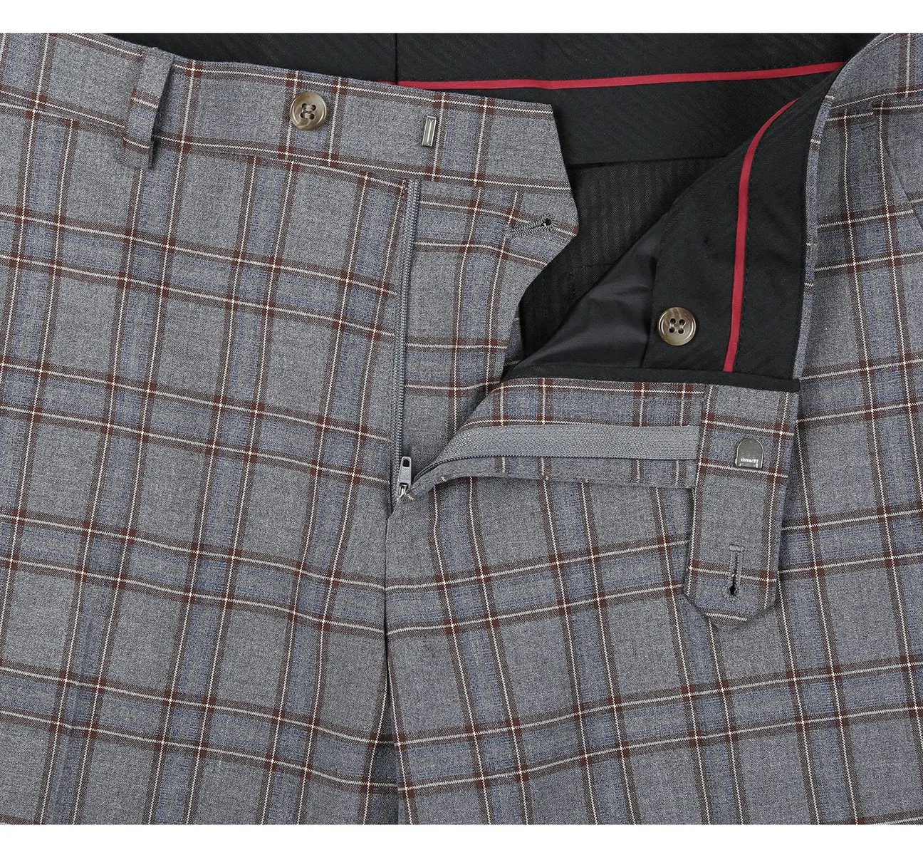 RENOIR Two Piece Slim Fit Stretch Windowpane Check Dress Suit 293-7