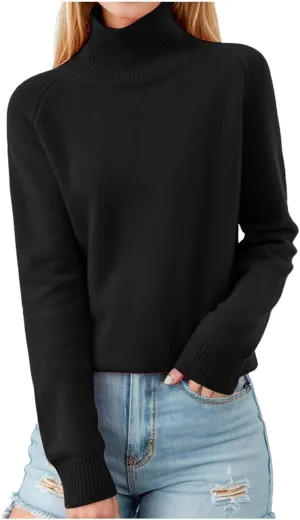SERYU Cashmere Turtleneck Sweater for Women Comfort Pullover Tops Casual Turtleneck Long Sleeve Wool Sweater