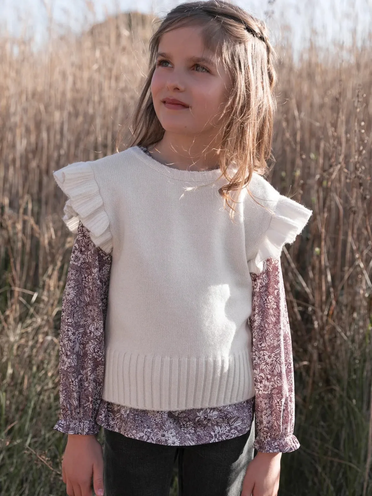 Sleeveless Ruffle Sweater