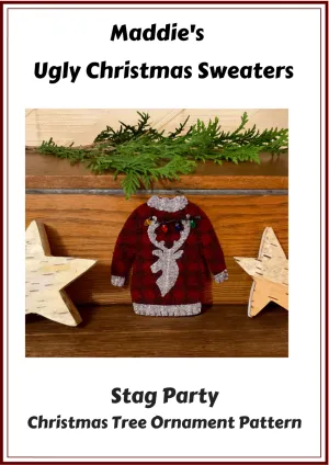 Stag Party Ugly Sweater Ornament Pattern