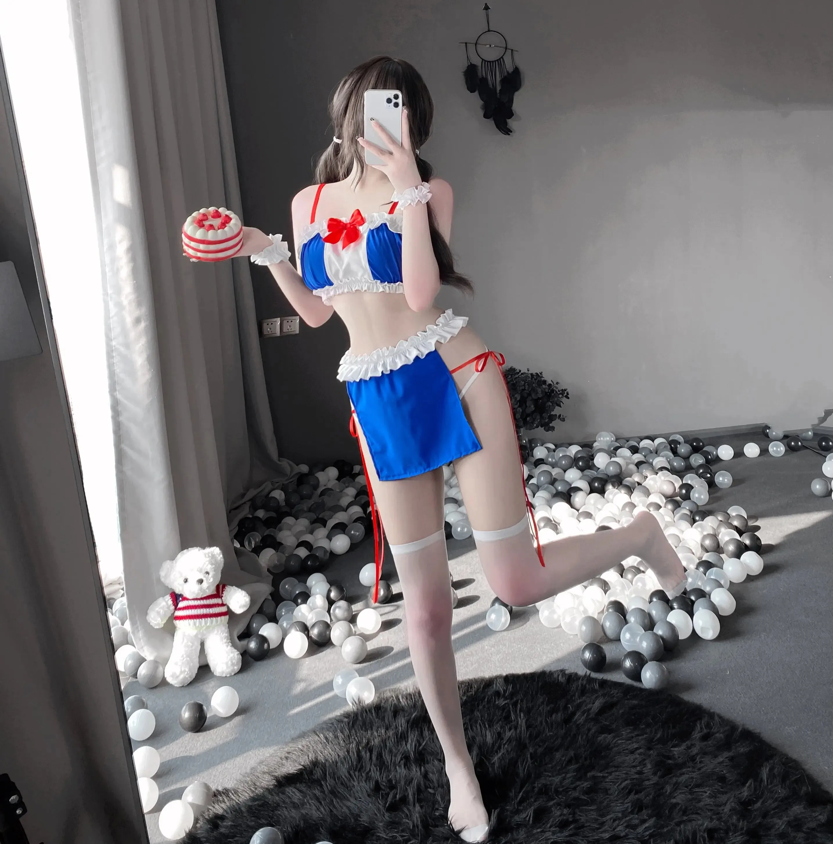 T-2513 Sexy split campus seduction uniform pure lust