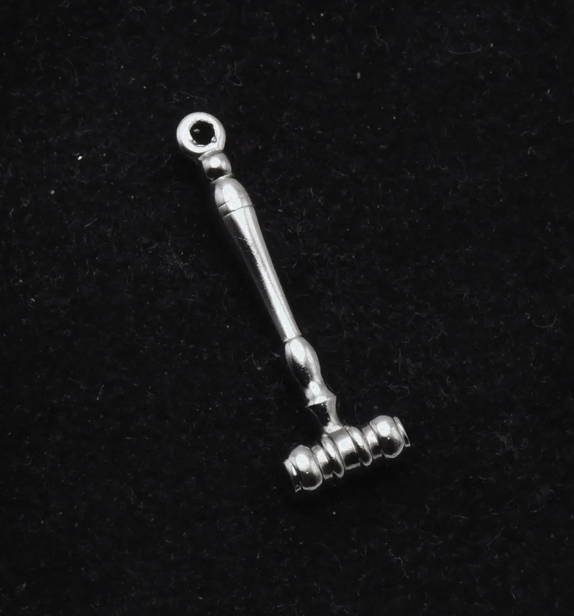 Vintage Silver Tone Metal Gavel Charm