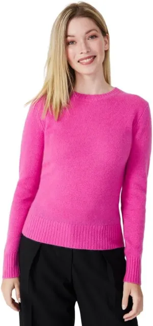 Women's 100% Pure Cashmere Long Sleeve Crew Neck Sweater - Soft, Warm, and Stylish Winter Knit Pullover