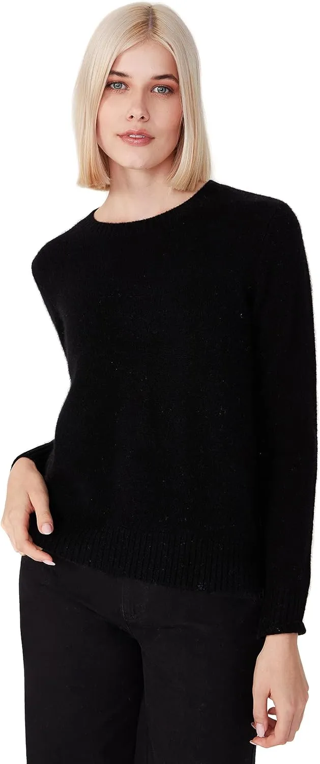 Women's 100% Pure Cashmere Long Sleeve Crew Neck Sweater - Soft, Warm, and Stylish Winter Knit Pullover