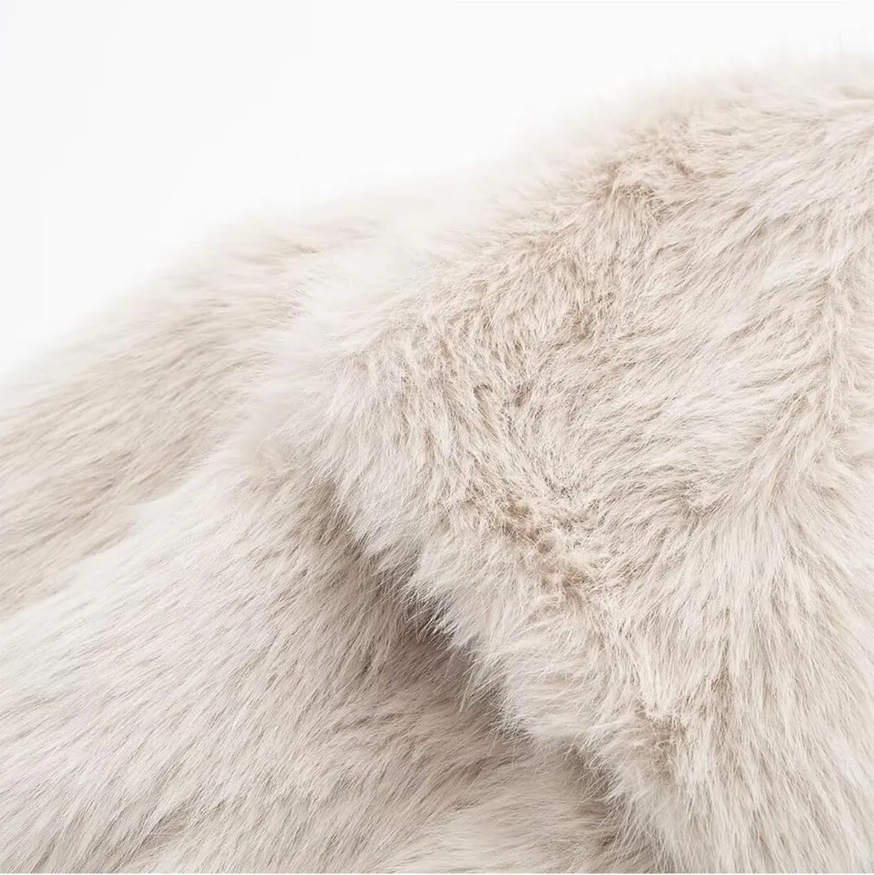 Women's Faux Fur Coat Cropped Fluffy Jacket Long Sleeve Open Front Shaggy Short Coat Outerwear