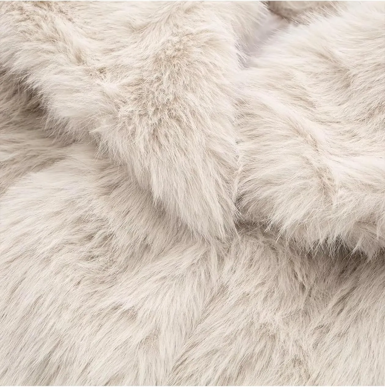 Women's Faux Fur Coat Cropped Fluffy Jacket Long Sleeve Open Front Shaggy Short Coat Outerwear