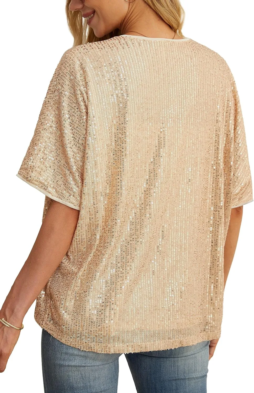 Women's Sequin Sparkle Lightweight Cardigan Casual Party Clubwear Cover Up Glitter Sequin Cardigan