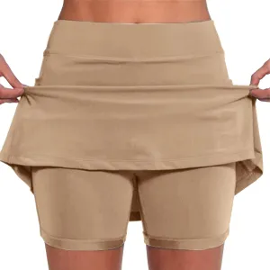 Womens Skorts with Pockets Tummy Control Plus Size Skorts High Waist Athletic Sports Pants Skirt Casual Shorts